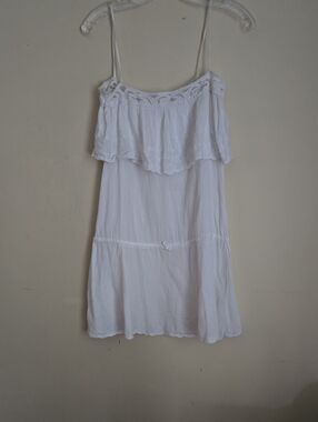See By Chloé White Spaghetti-Strap Tiered Sundress